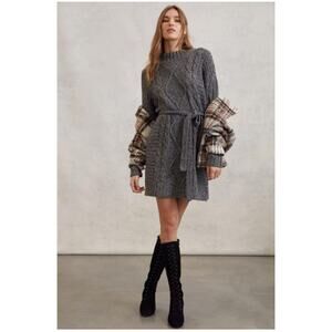 Amadi Anthropologie Leah Cable Knit Sweater Dress NWT